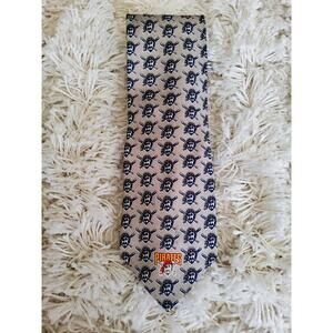 Pittsburgh Pirates MLB Silk Men's Necktie Tan Gray Taupe Logo Pattern